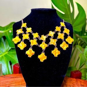 Yellow and Gold Chain Adjustable Necklace